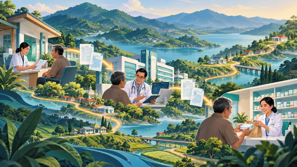 Ilustrasi alur informasi JKN dan Program Rujuk Balik di Sumedang