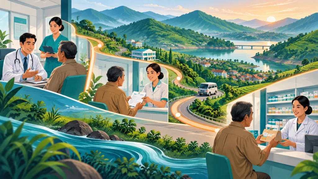 Ilustrasi alur Program Rujuk Balik dari konsultasi hingga apotek di Sumedang